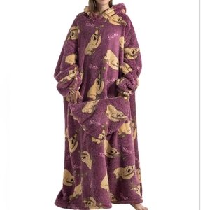 Purple Sloth Hooded Blanket